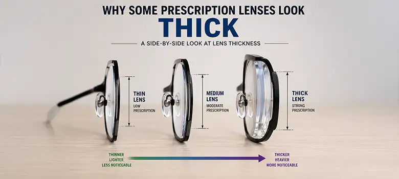 Why Some Prescription Lenses Look Thick (And How to Fix It)